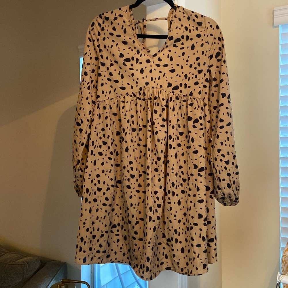 Animal Print Open Back Mini Dress